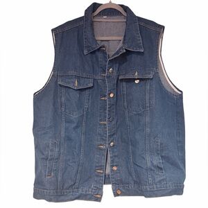 Men's Sleeveless Denim Vest - Classic Blue (New Without Tags)